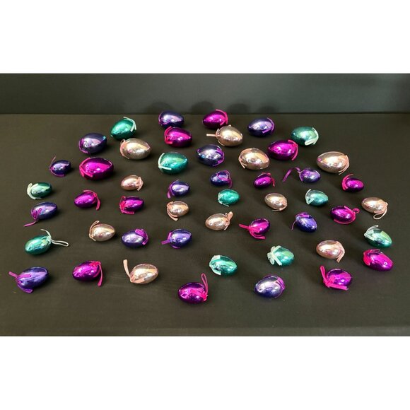 Other - Easter Egg Ornaments Vintage Metallic Decorations Hanging Holiday Tree Fiesta 50